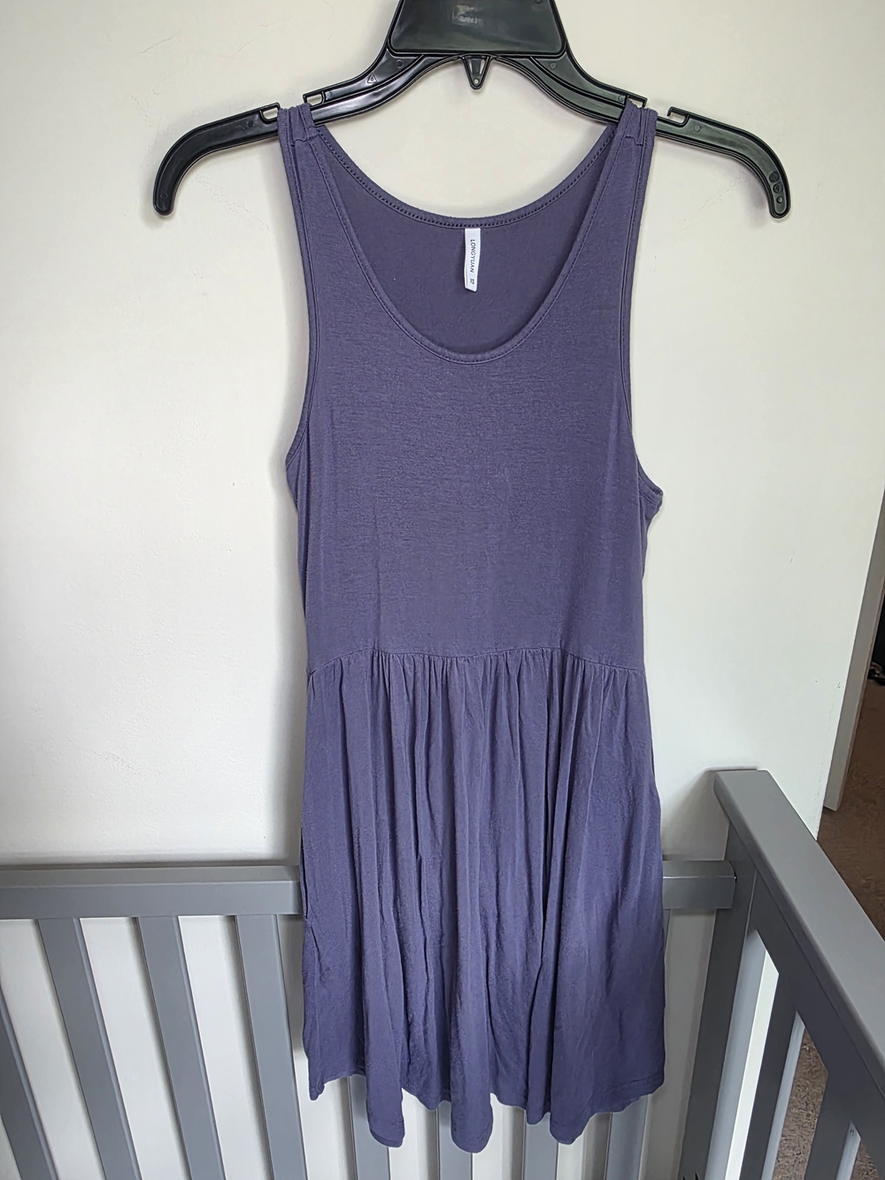 Longyuan Women's Sleeveless Blue Purple Tank Dress With Drop Waist Size XS